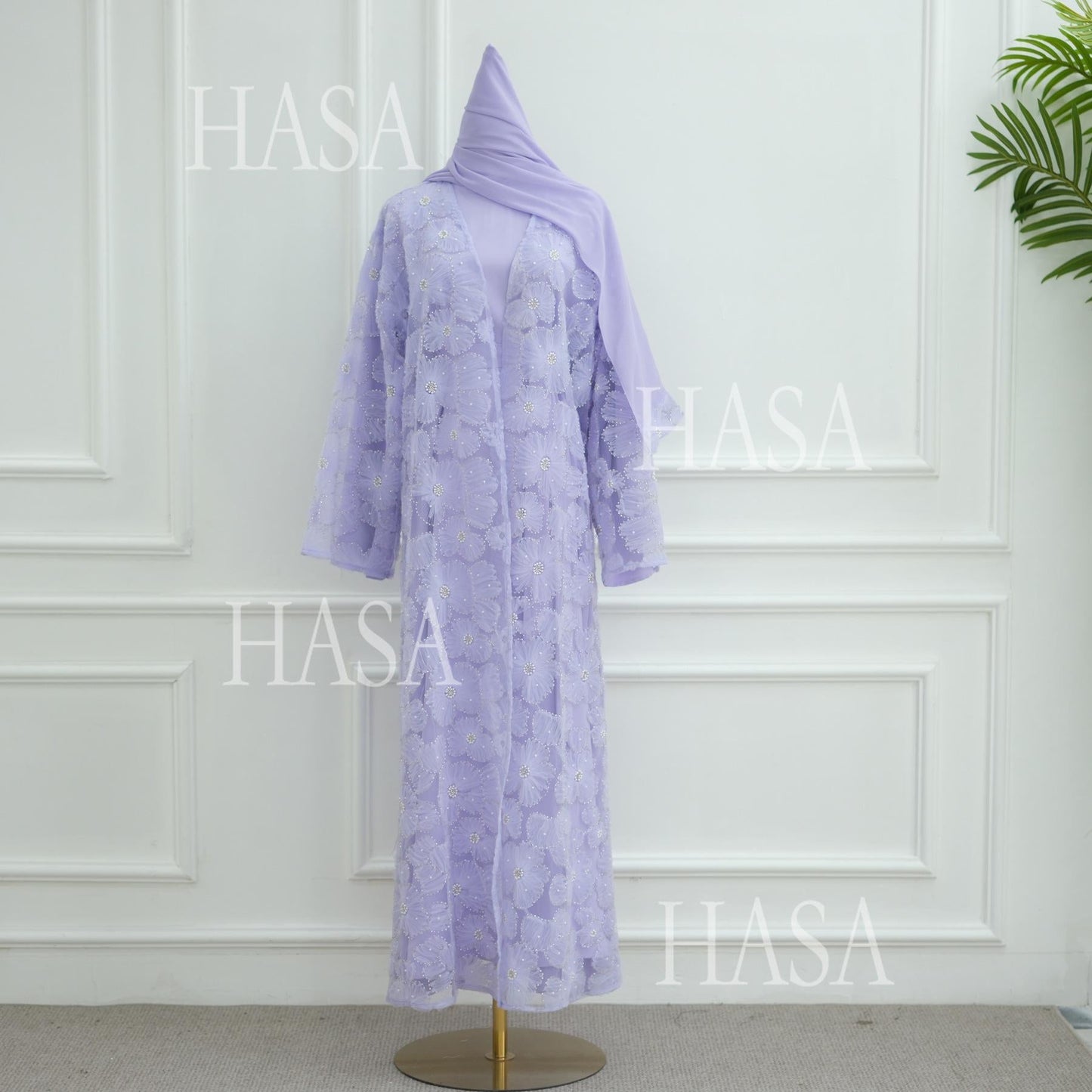 HS6625 Dreidimensionale, Perlenbesetzte Strickjacke Mit Blumenmuster, Die Mit Einer Inneren Schicht Oder Einem Kopftuch Kombiniert Werden Kann.