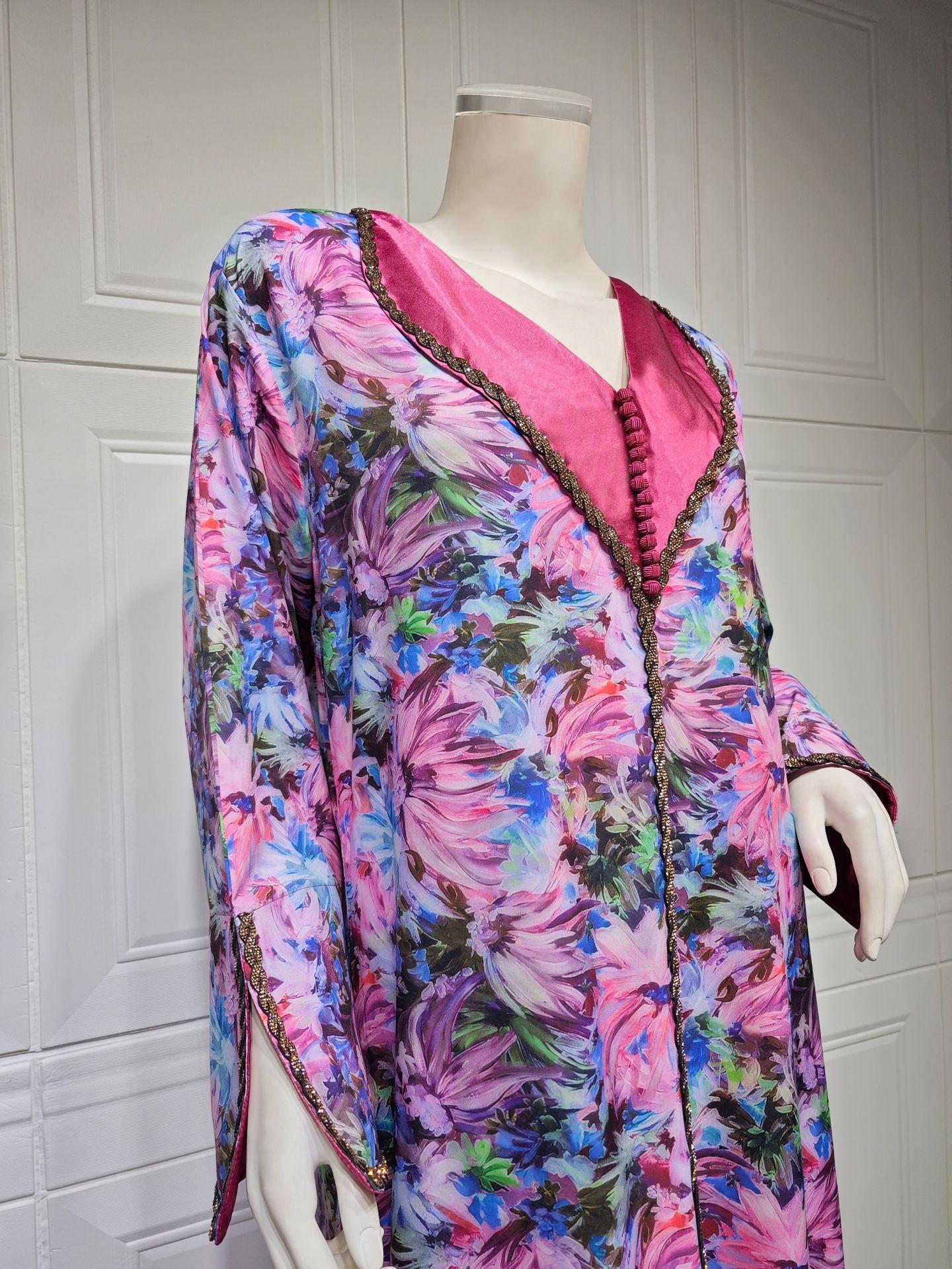 HAYA HAYA1070 Fashionable Printed Diamond Set Robe