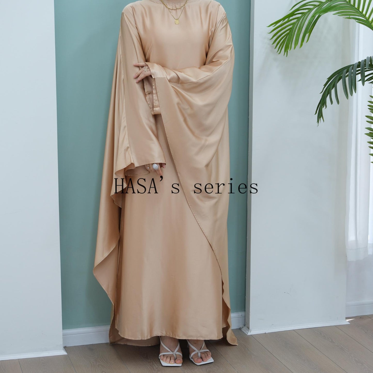 HS4835 High-density Stretch Satin Long Dress, Simple, Elegant, and Comfortable To Wear.