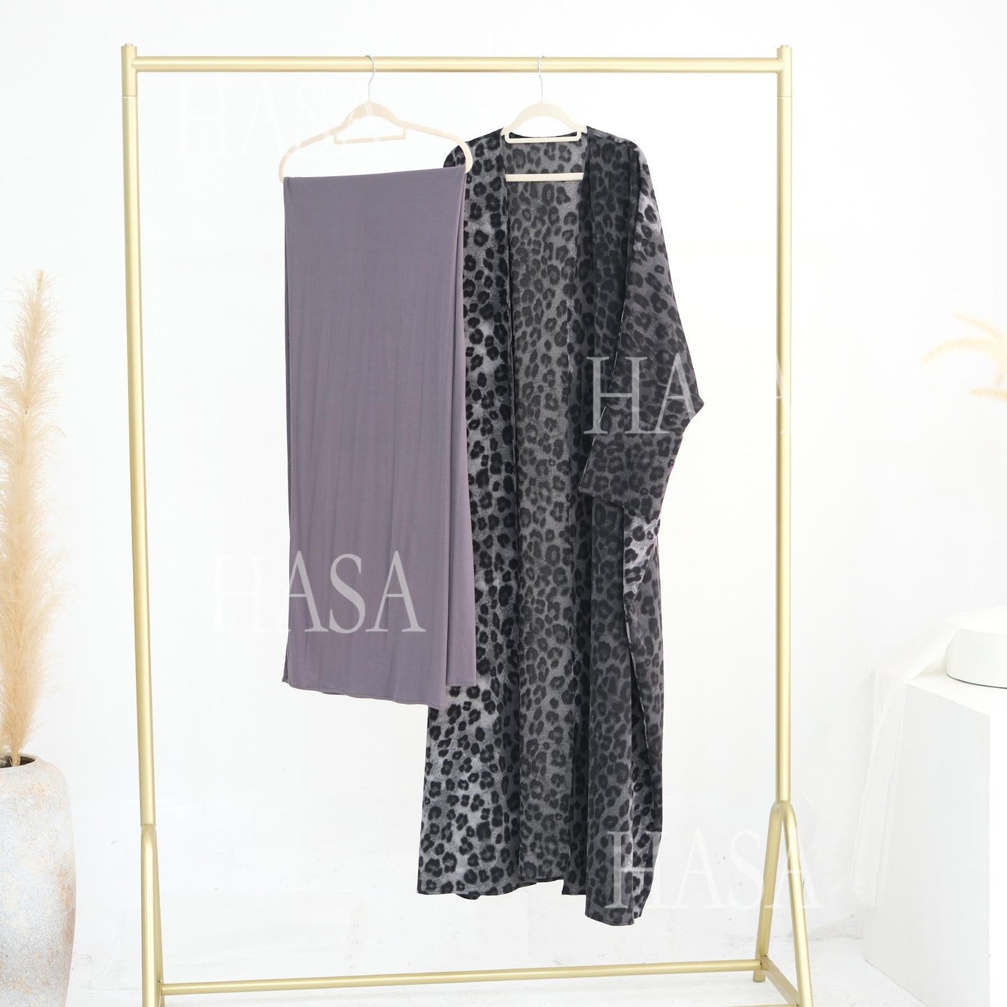 HA6576 Women's Printed Cardigan Abaya (with Optional Matching Headscarf)