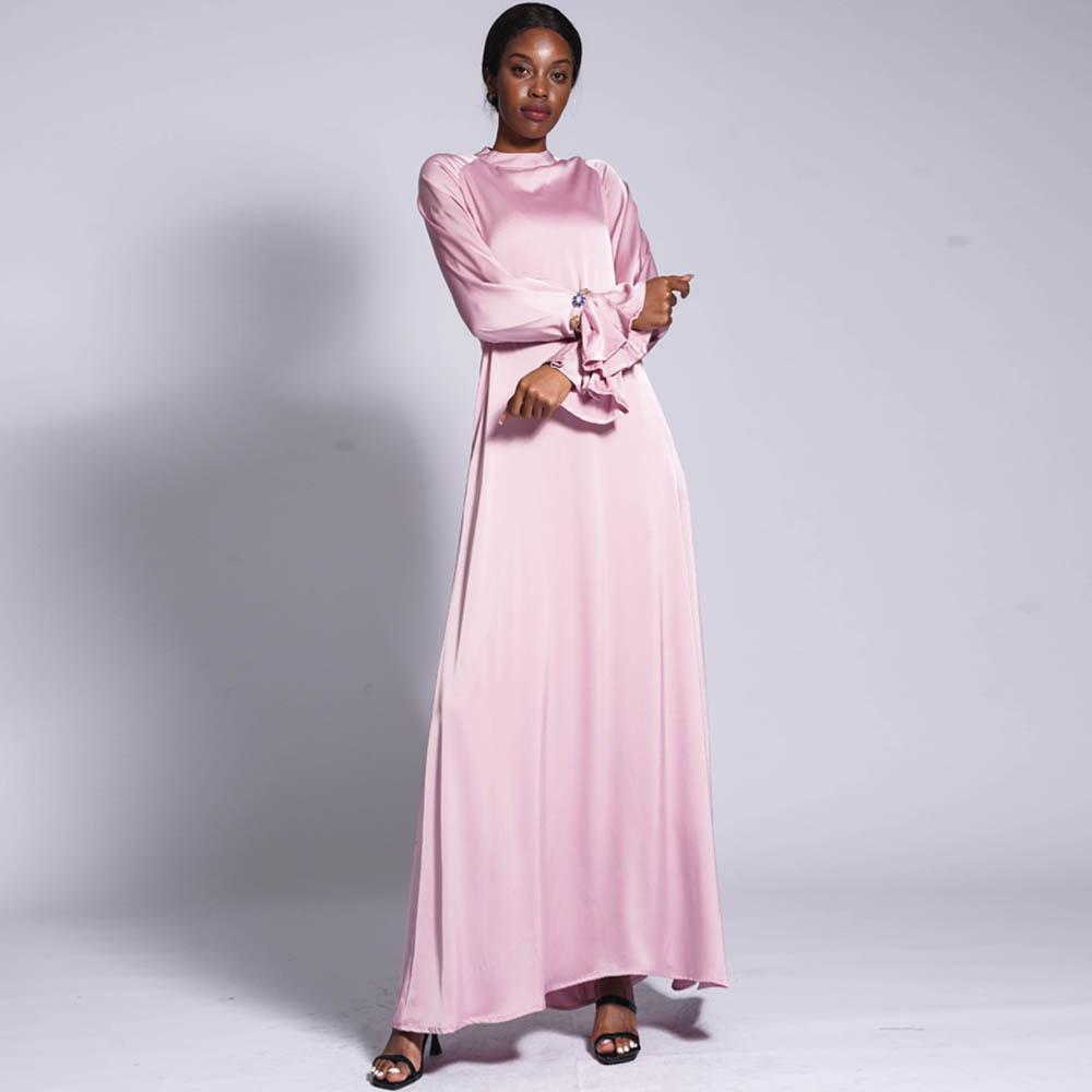 HAYA HAYA0436 Diamond Buckle Long Solid Loose Dress