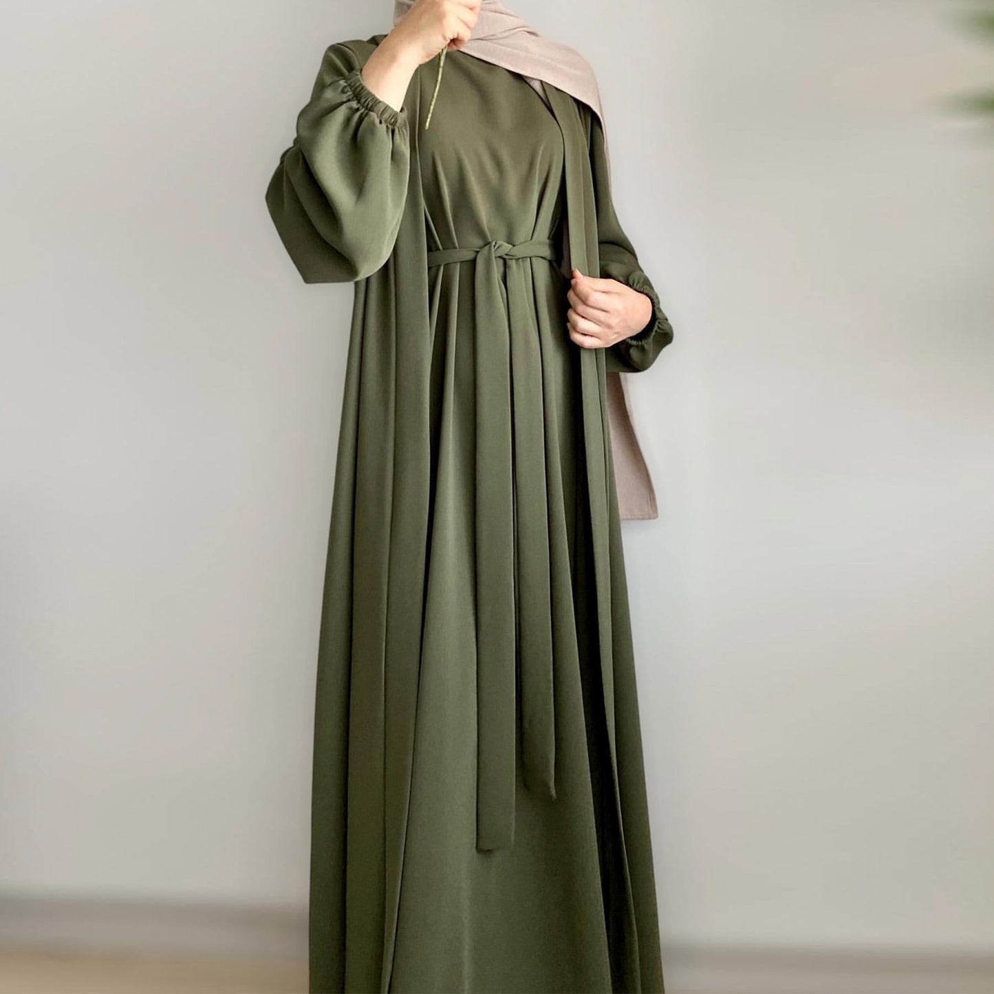 HAYA HAYA0995 3pcs Cardigan+without  Sleeves Inner Dress+Hijab