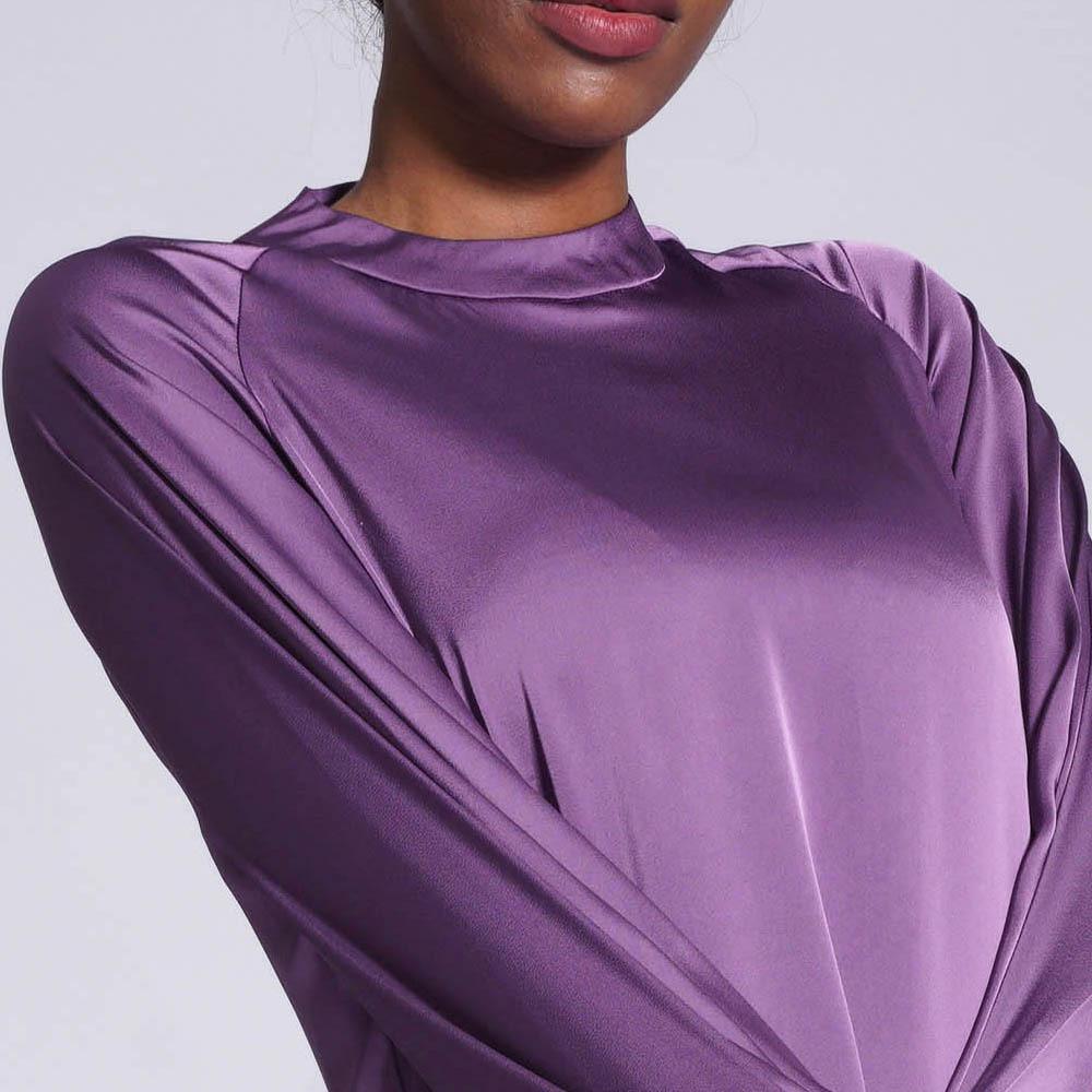 HAYA HAYA0436 Diamond Buckle Long Solid Loose Dress