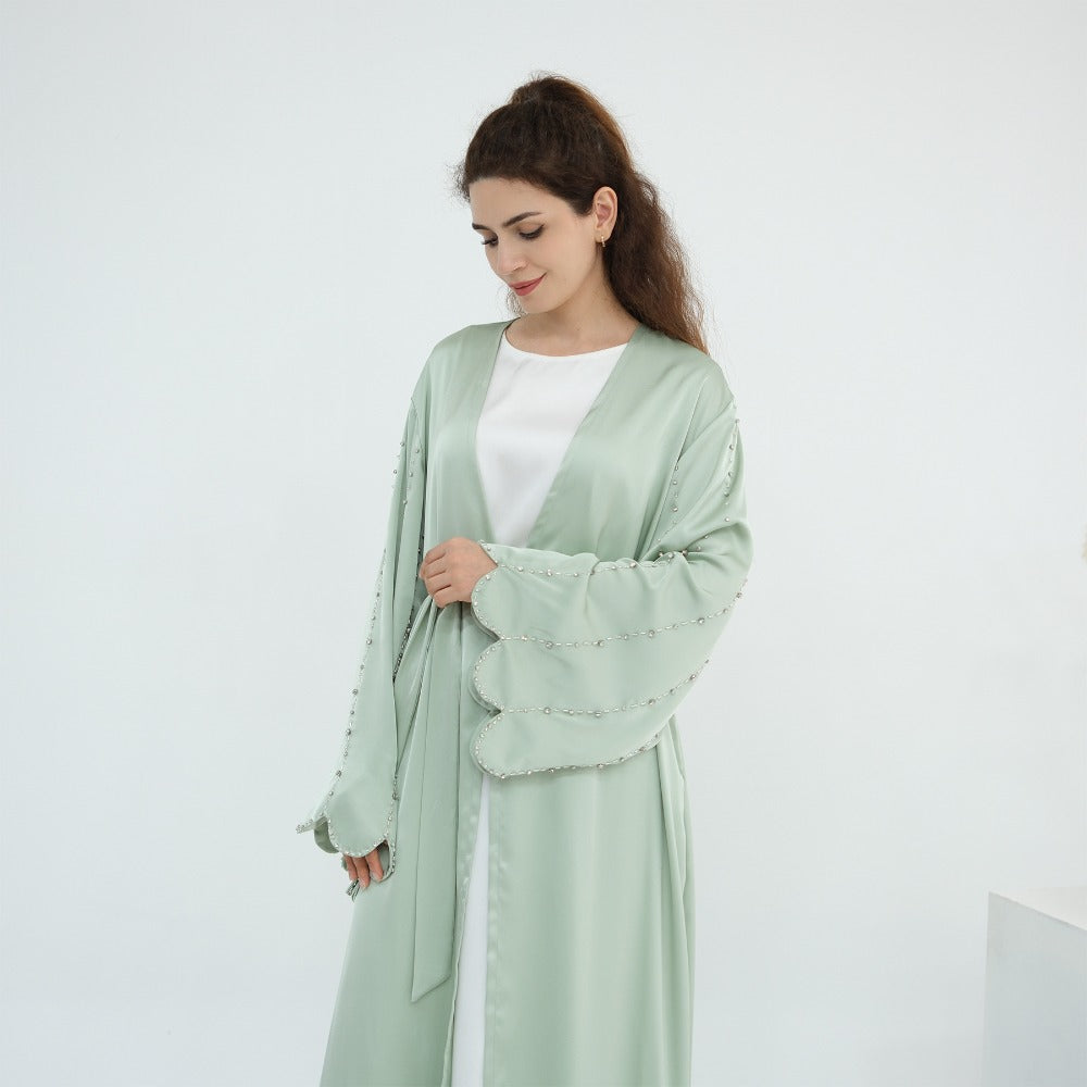 HA6602 Fully hand-beaded long cardigan jacket (headscarf not included)