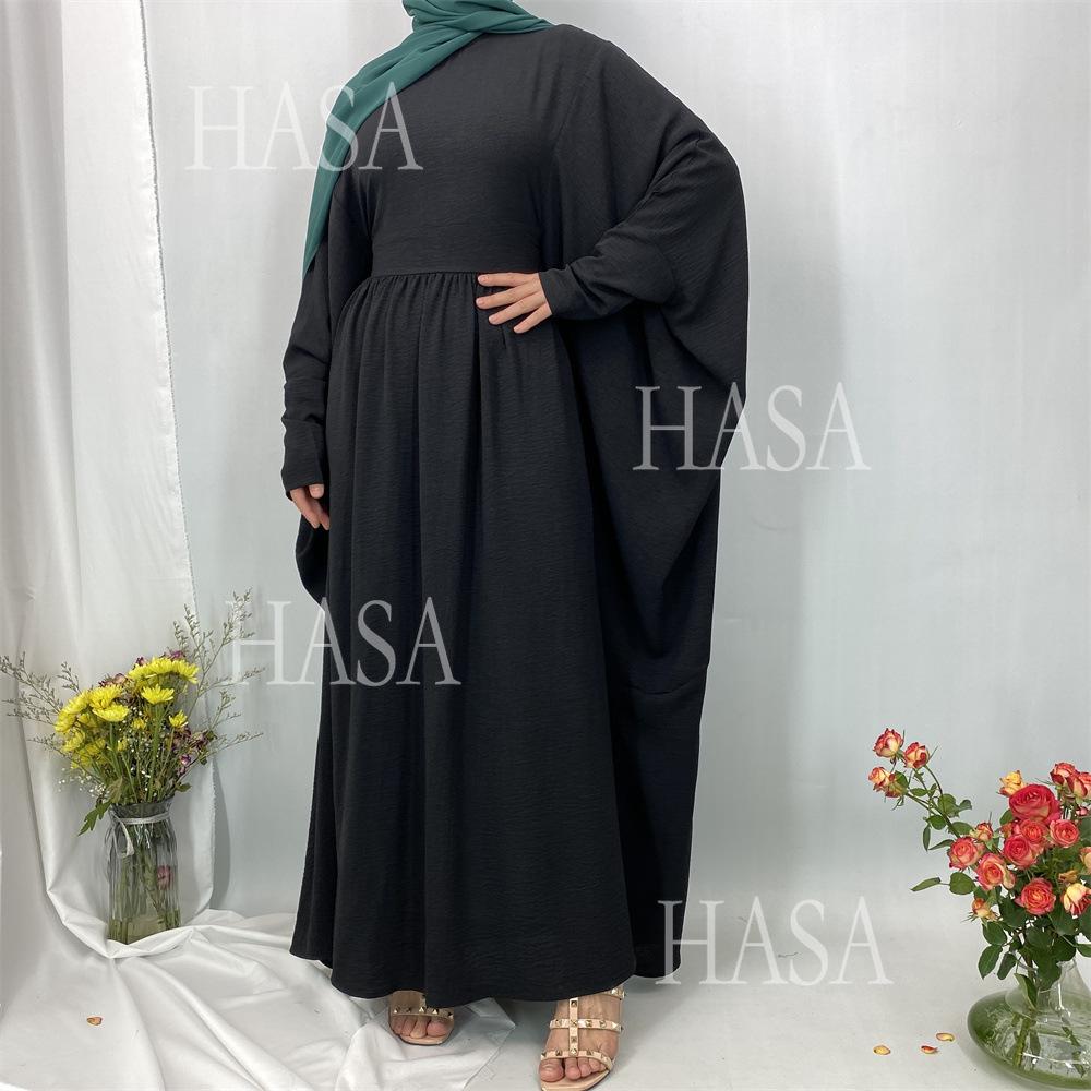 HA6586 Loose Turkish Pleated Dress, Fashionable Long Design