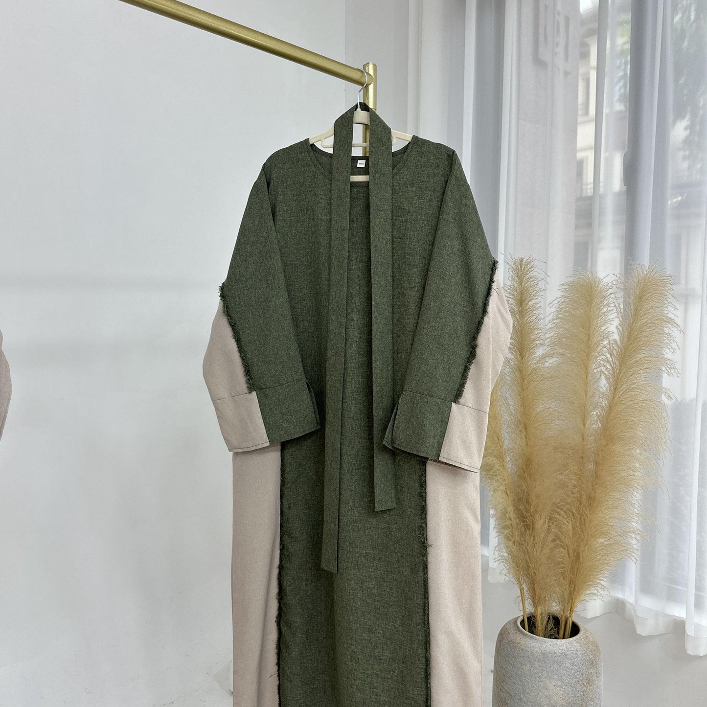 HA5606 Stylish Patchwork Robe - Cardigan and Dress Style