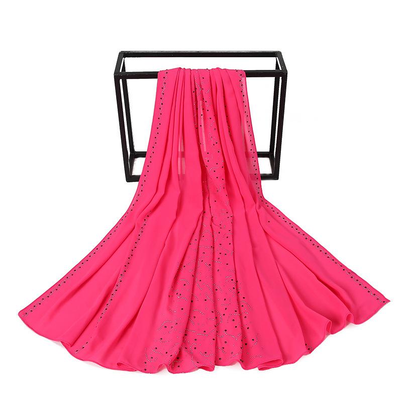 HAYA HA1127 Pearl Chiffon Rhinestone Headscarf
