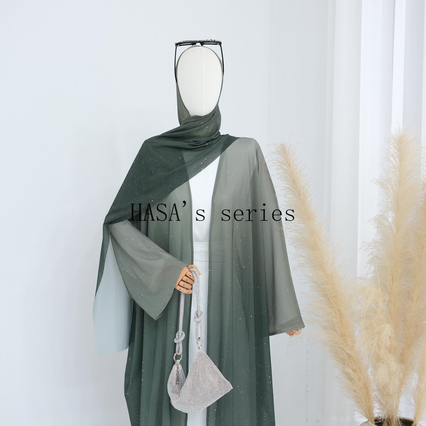 HS4839 Gradient Sequined Long Cardigan