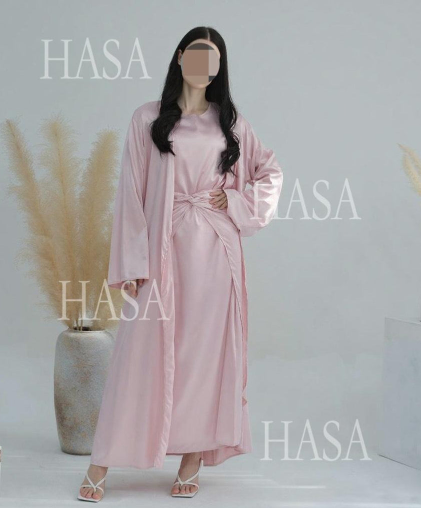 HA6581 Solid color three-piece women's long skirt suit