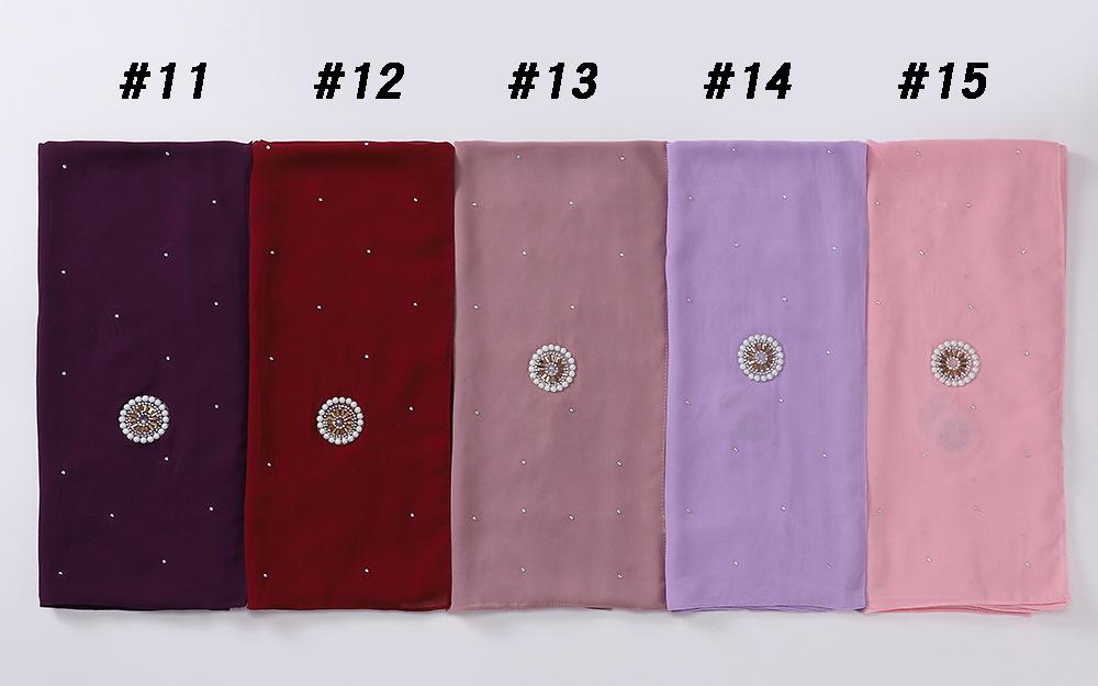 HAYA HA1126 Pearl Chiffon Baotou Scarf