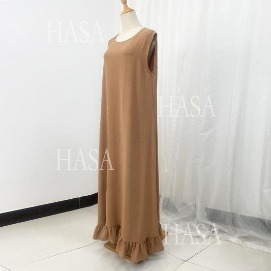 HA5860 Fashionable Imitation Linen Solid Color Robe, Breathable and Comfortable Leading The Trend abaya girl