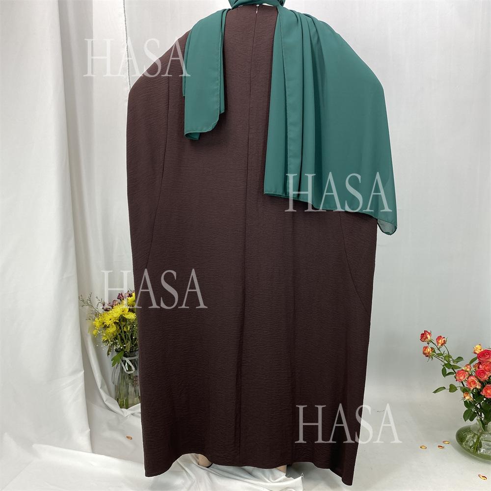 HA6586 Loose Turkish Pleated Dress, Fashionable Long Design