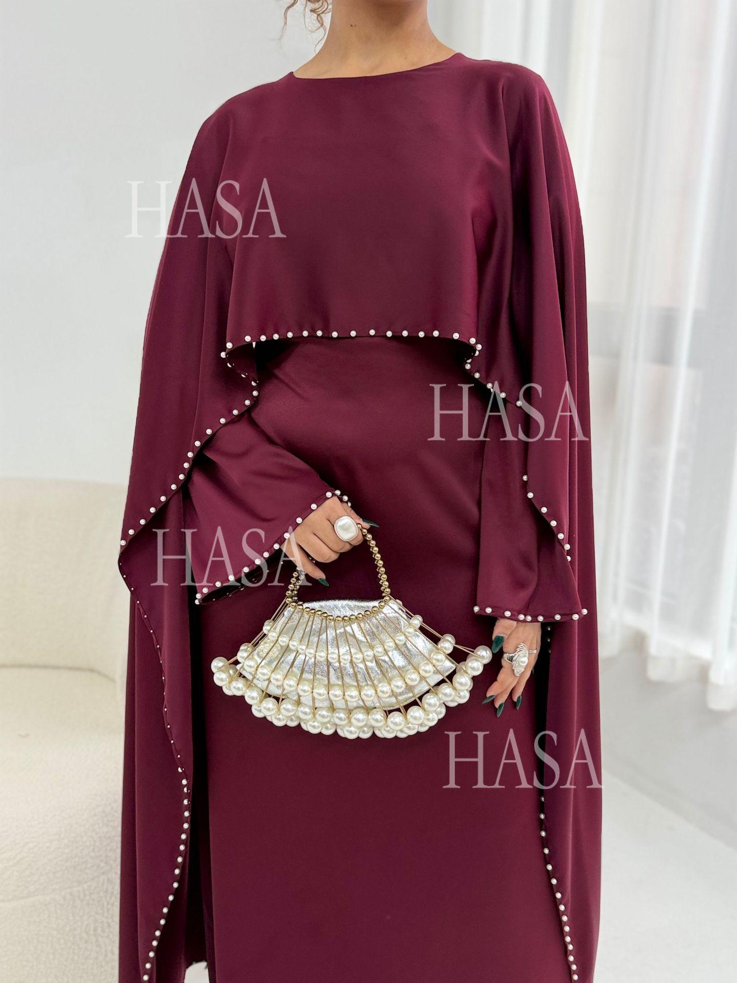 HS6697 Robe Decorated with Pearls and Beads.