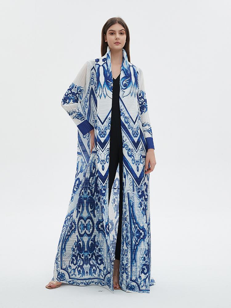 HS6704 Porcelain Dreams Blue and White Abaya for Ramadan