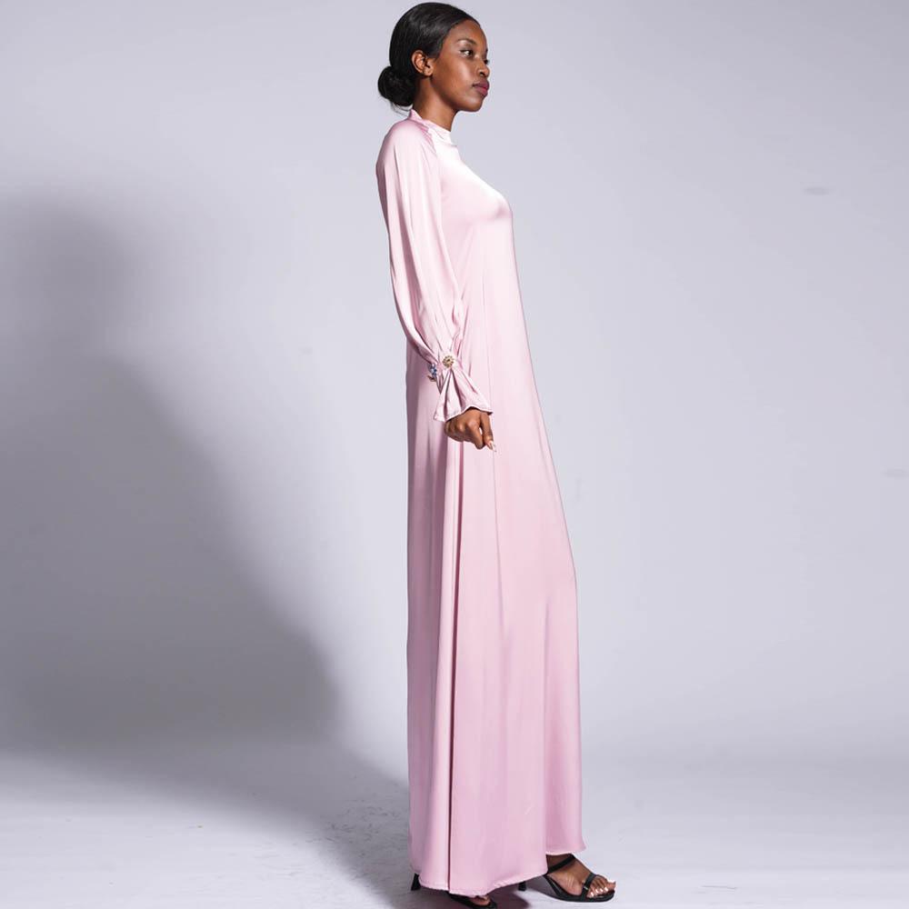 HAYA HAYA0436 Diamond Buckle Long Solid Loose Dress