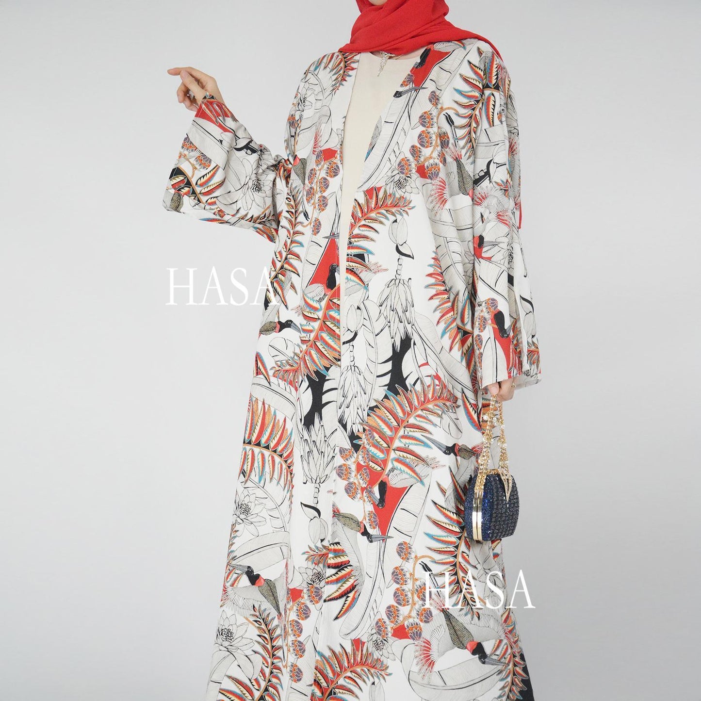 HA6323 Airy Summer Cardigan with Delicate Floral Prints