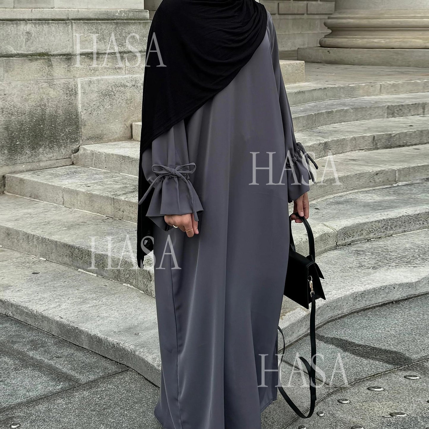 HA5861 Solid Color Sleeve Robe (without Headscarf), Elegant Temperament Instantly abaya girl