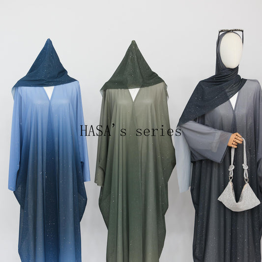 HS4839 Gradient Sequined Long Cardigan