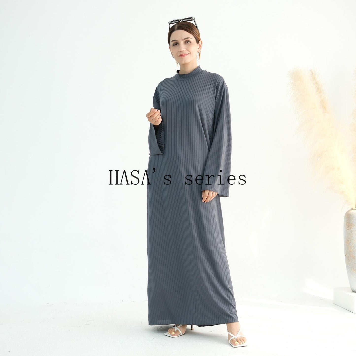 HA5509 Beautiful Stand Collar Dress Robe - Lightweight multi-color design, comfortable and stylish party  wear red dress thick  thigh 2  part bow  outfits
