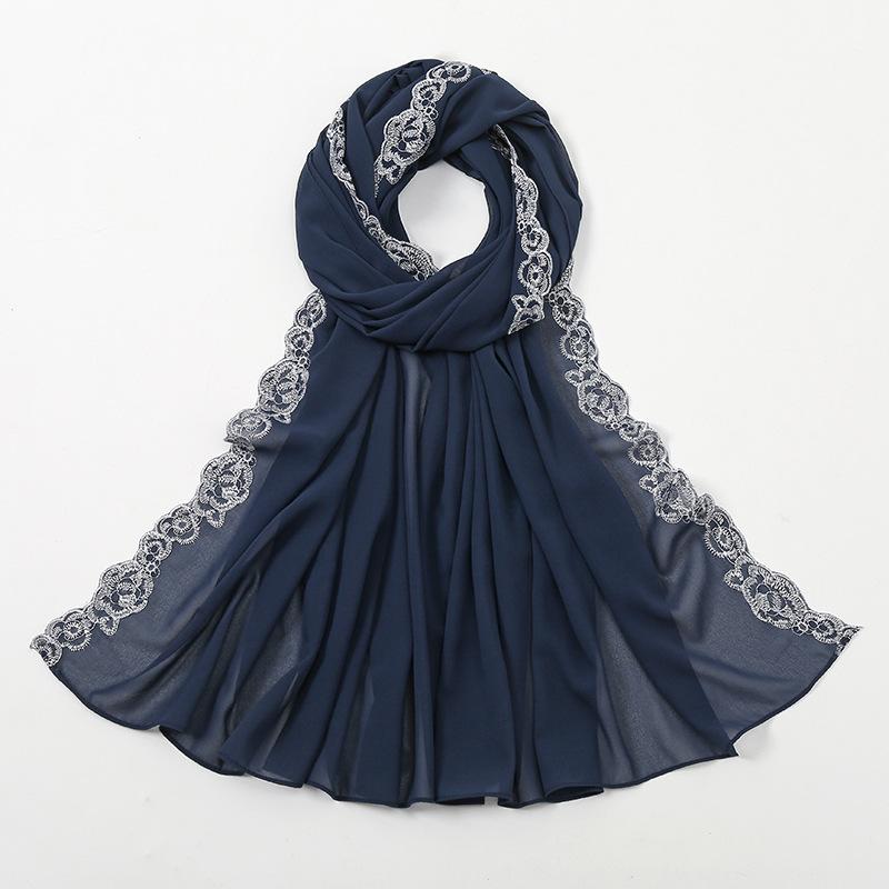 HAYA HA1124 Chiffon Fashion Lace Scarf