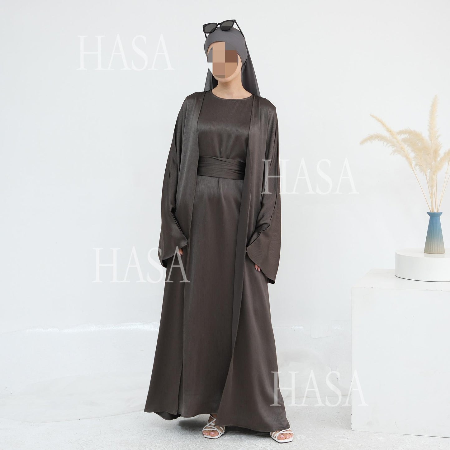 HA6575 Elegant Two-piece Cardigan Robe Set