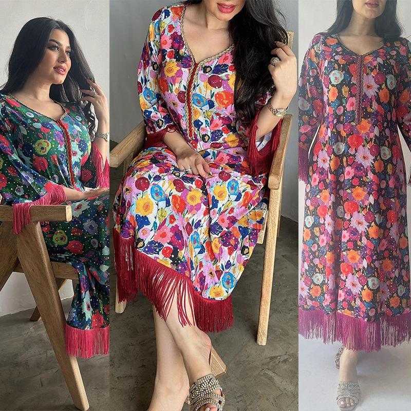 HAYA HAYA1080 Printed Casual Muslim Abaya
