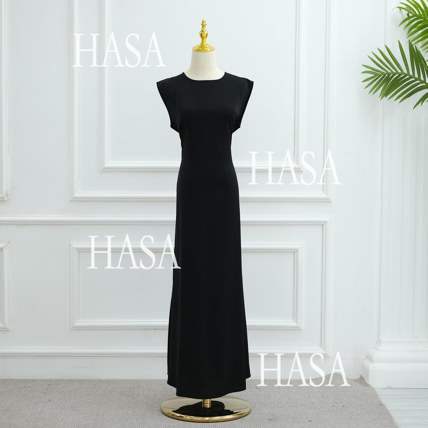 HA5883  A Two-piece Robe and Skirt Set with A Soft Bow and A Belt Design open abaya outfit