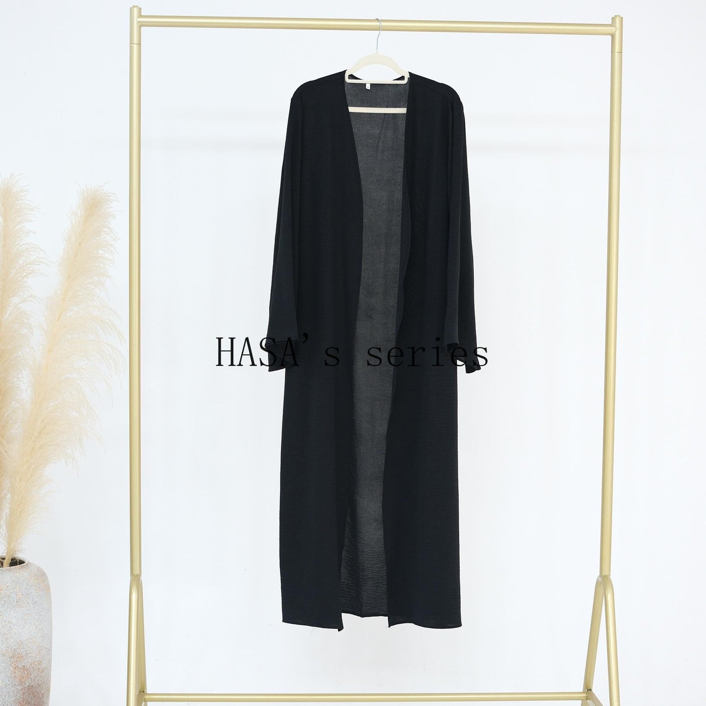 HS5107 Minimalist Style Three-piece Set | Solid Color Long Coat Paired with A Loose Two-piece Suit.