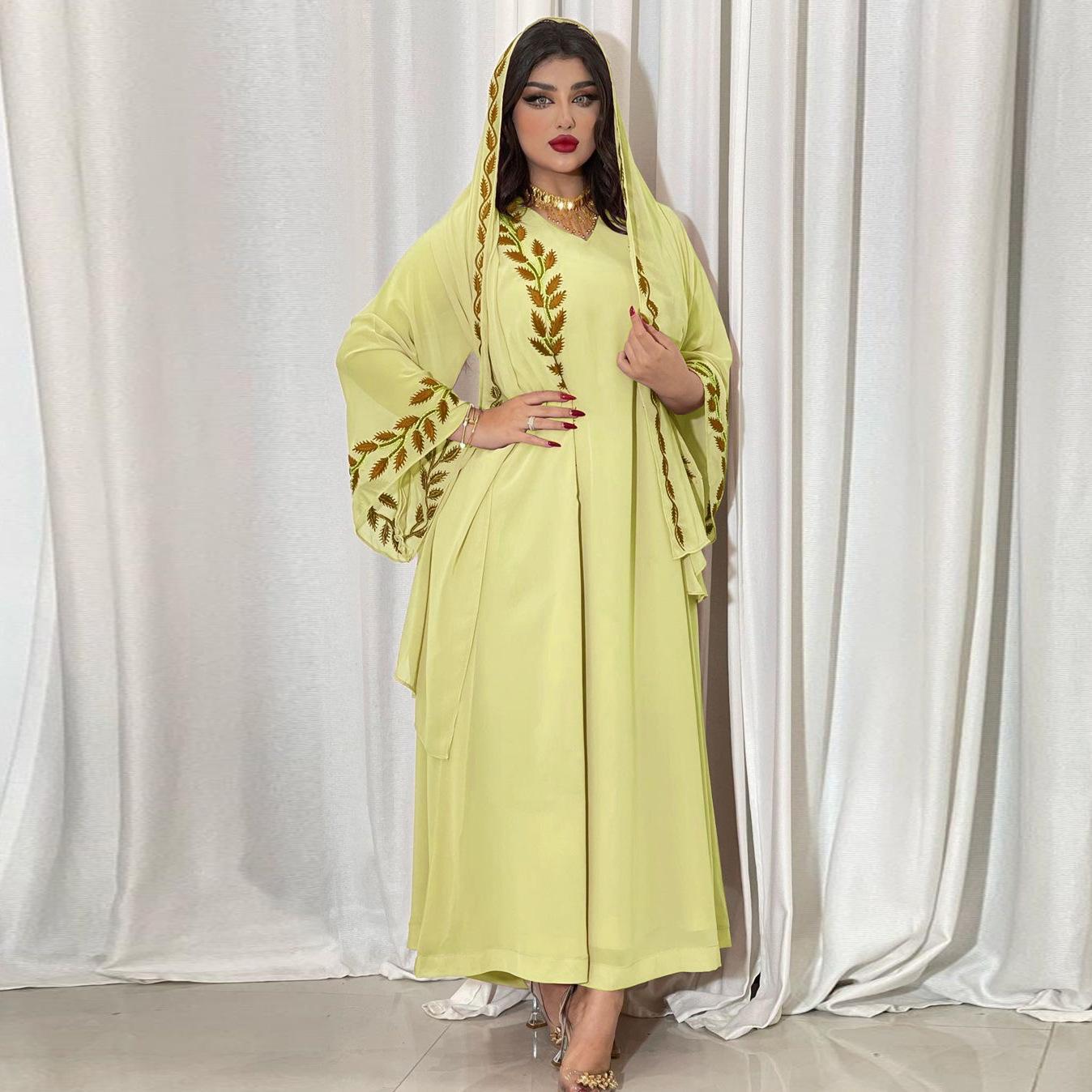 HAYA HAYA1050 2pcs Chiffon Long Muslim Dress with Hijab