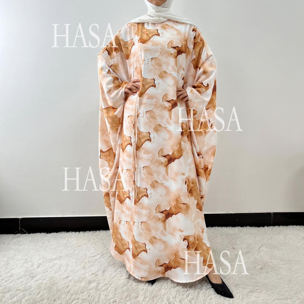 HA6502 Loose-fitting Printed Robe (headscarf Not Included)