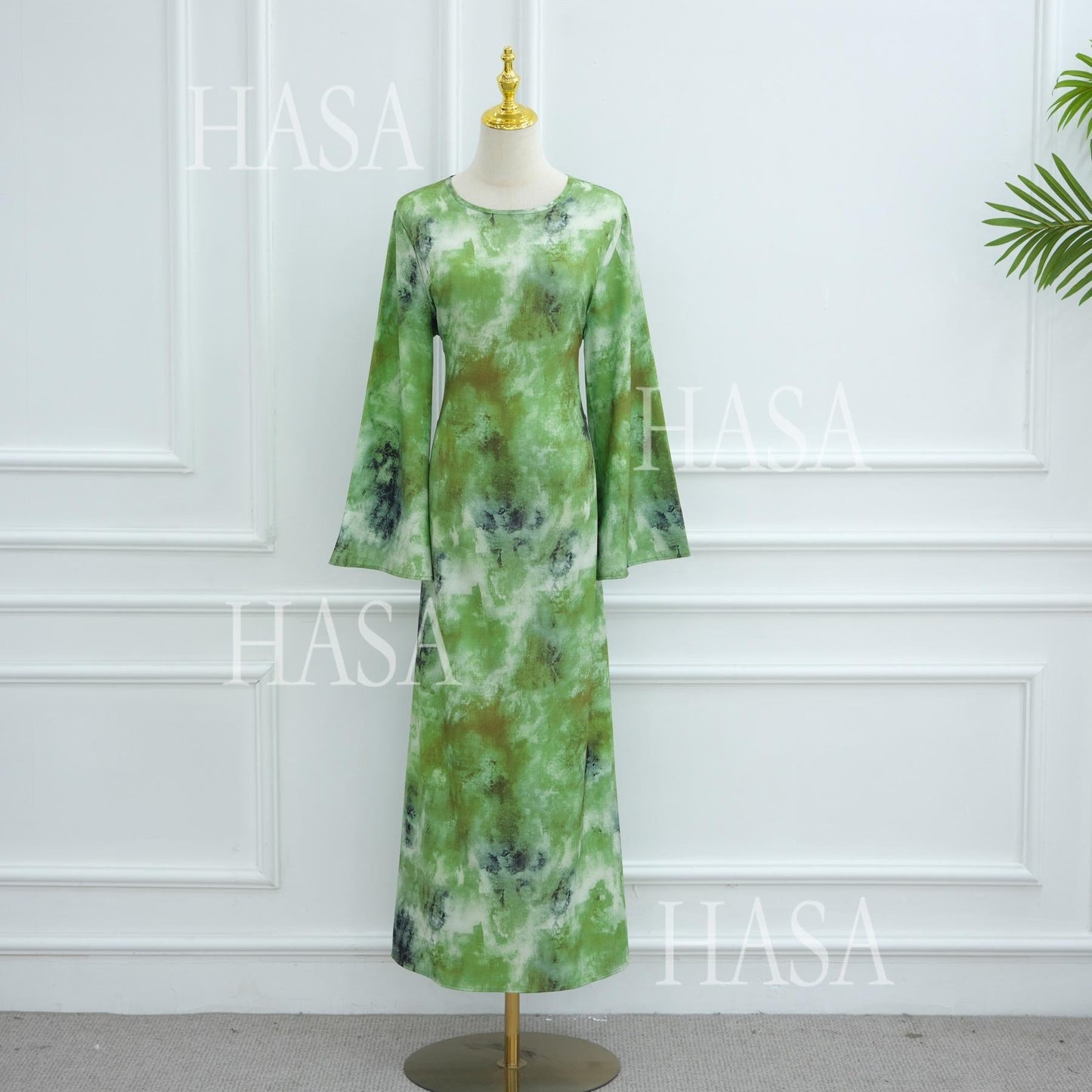 HA6550 Elegant Printed Abaya with Long Sleeves