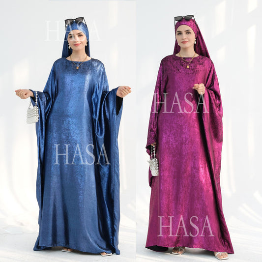HA5879 Light-sensing Two-piece Dress | with Headscarf Design, The Overall Matching Is More Worry-free