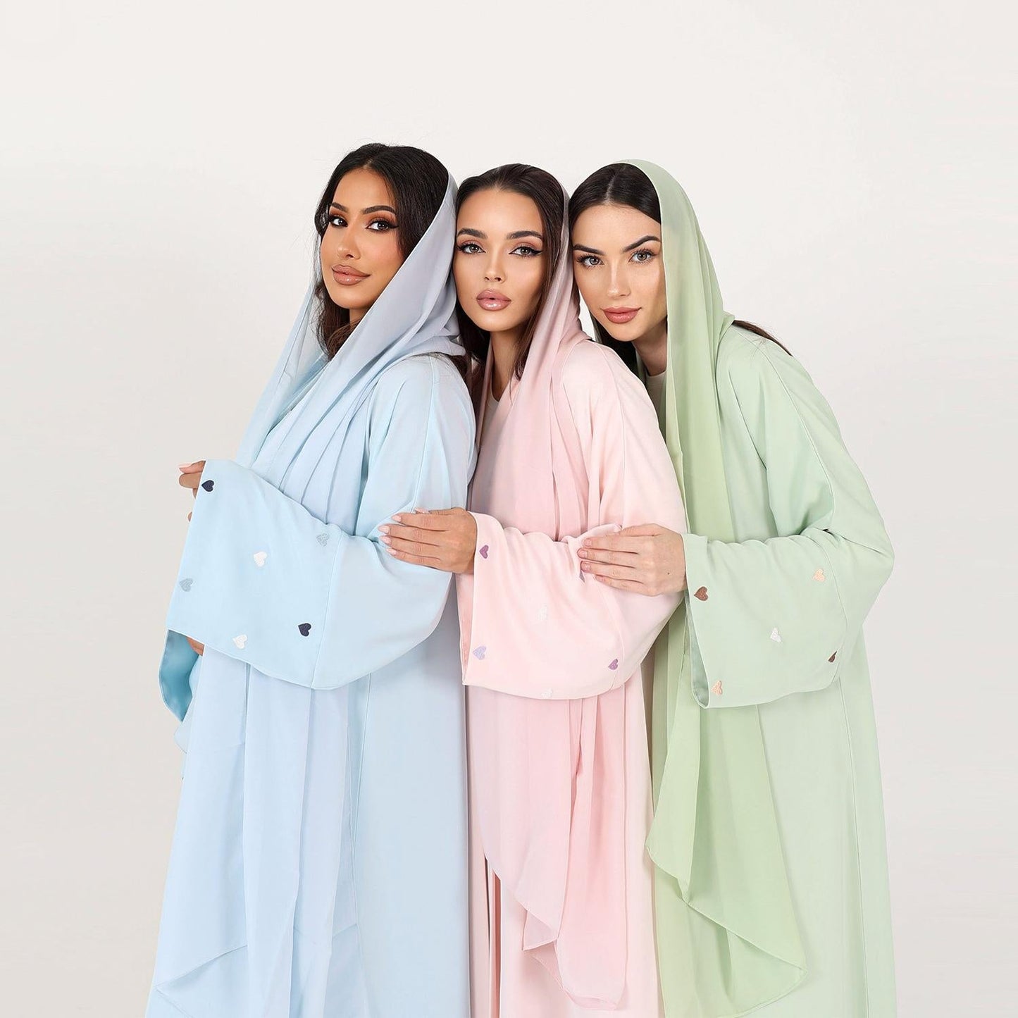 HA1502 Macaroon Color Summer Thin Sleeve Heart Embroidered Robe Cardigan