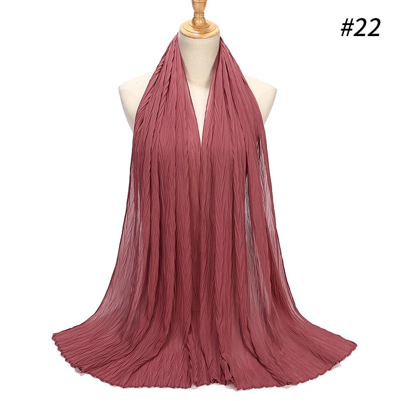 HAYA HA1137 Pearl Chiffon Baotou Scarf