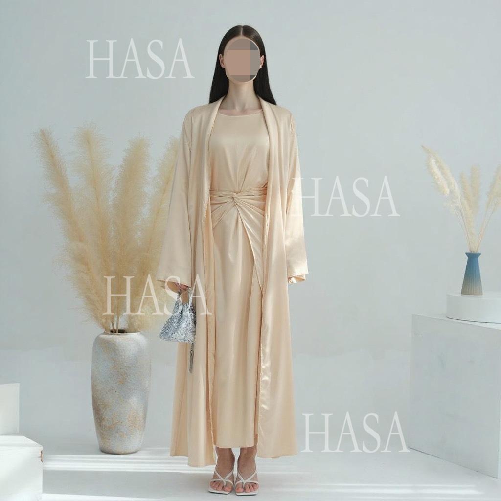 HA6581 Solid color three-piece women's long skirt suit
