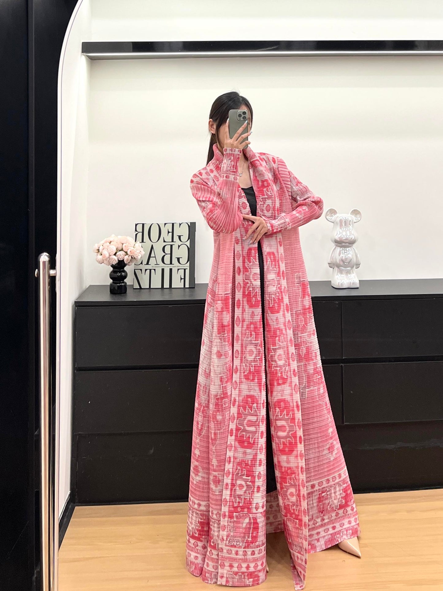 HS6711 Ethereal Pink , Elevated Abaya Style with Artistic Prints