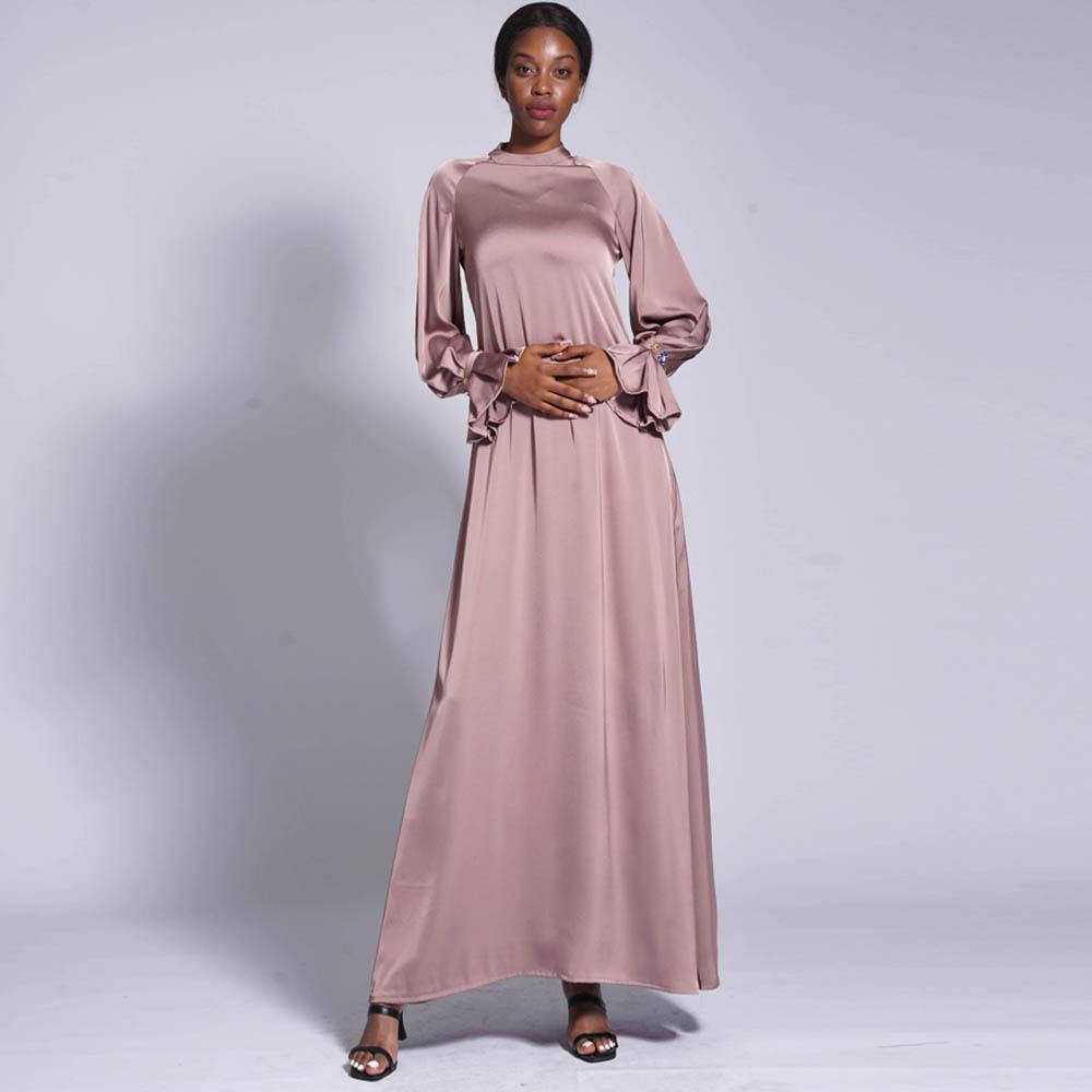 HAYA HAYA0436 Diamond Buckle Long Solid Loose Dress