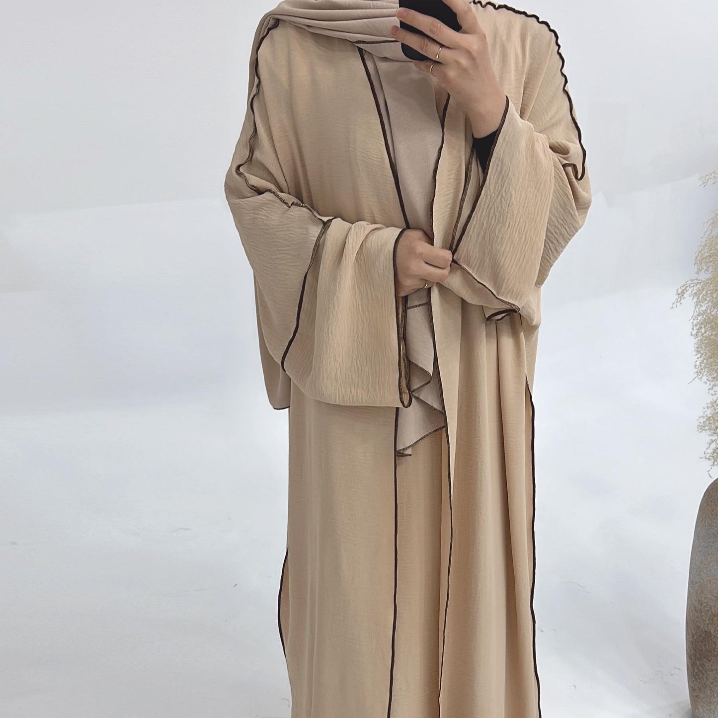 HAYA HA1182 3pcs Set Crepe Inner Dress and Cardigan and Hijab