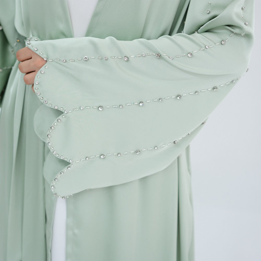 HA6602 Fully hand-beaded long cardigan jacket (headscarf not included)
