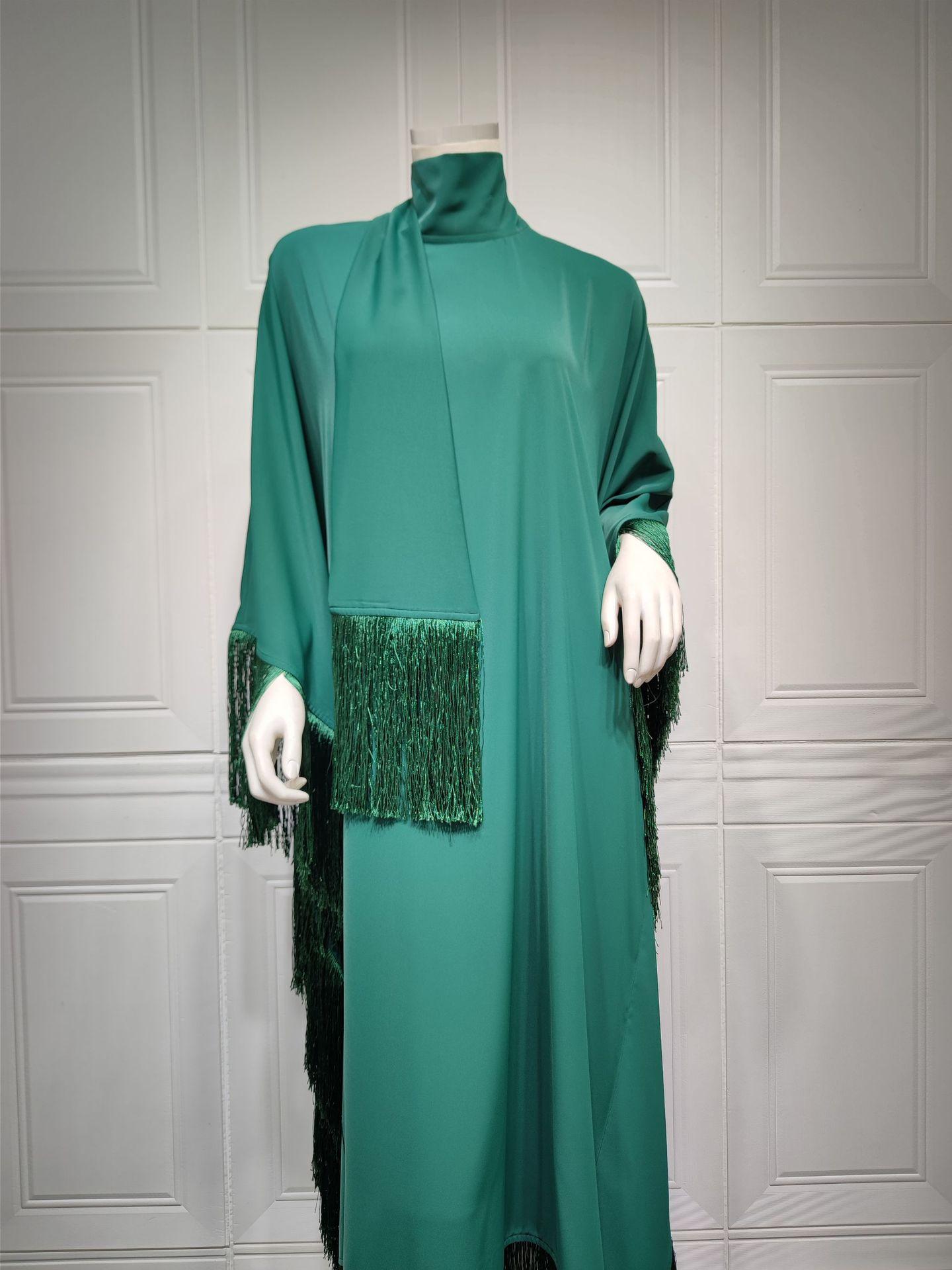 HAYA0467 Ladies Dolman Sleeve Tassel Kaftan High Fashion Dress modest party dress