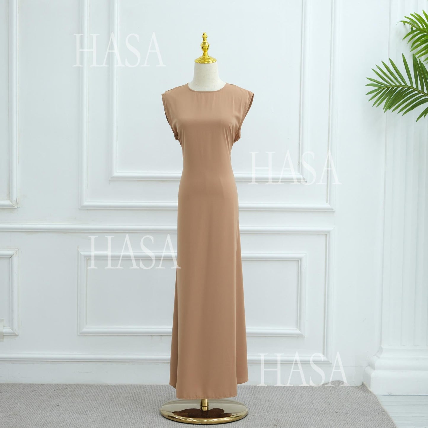 HA6470 Sleeveless Long Dress with Adjustable Back Lacing