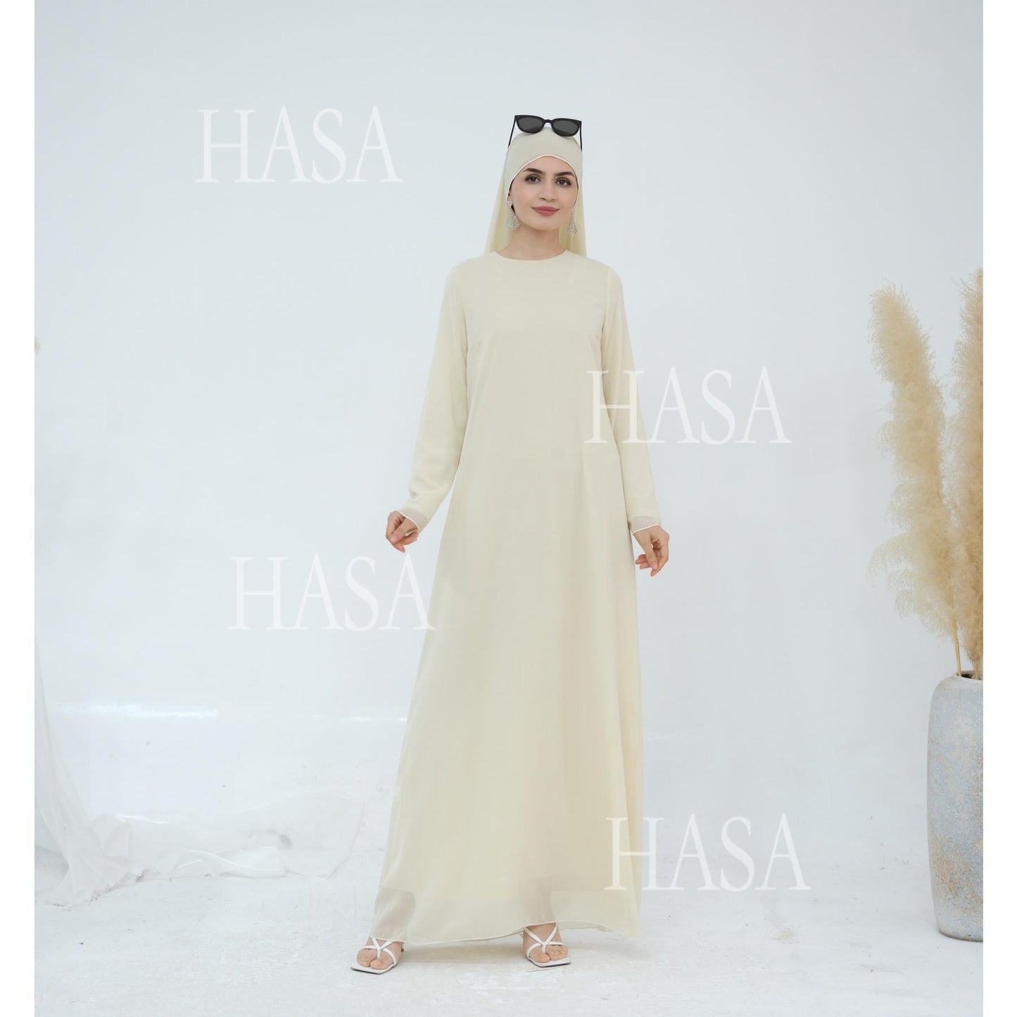 HA5880 Chiffon Texture Layered Design, A Two-way Dress Suitable for Both Daily and Formal Occasions