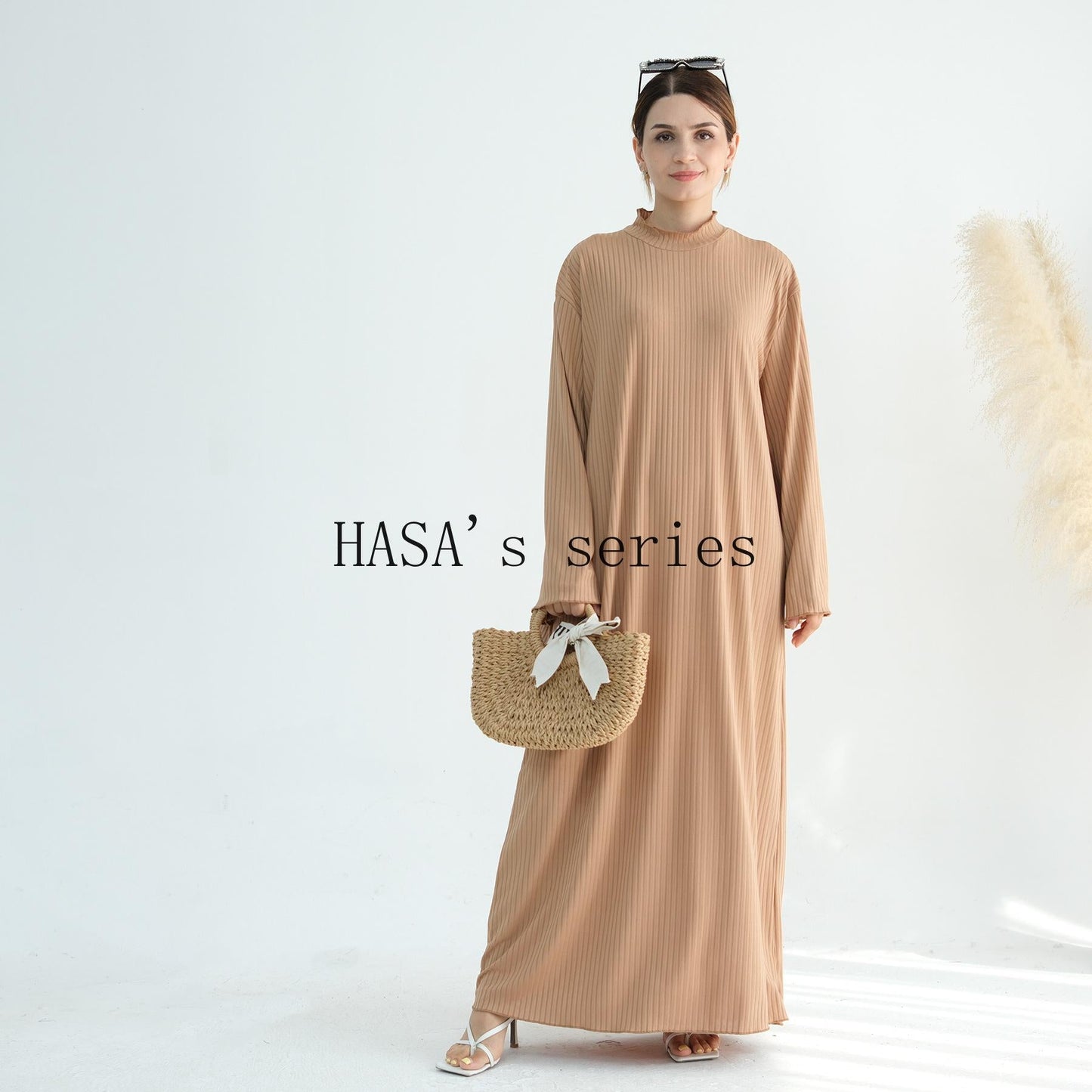 HA5509 Beautiful Stand Collar Dress Robe - Lightweight multi-color design, comfortable and stylish party  wear red dress thick  thigh 2  part bow  outfits