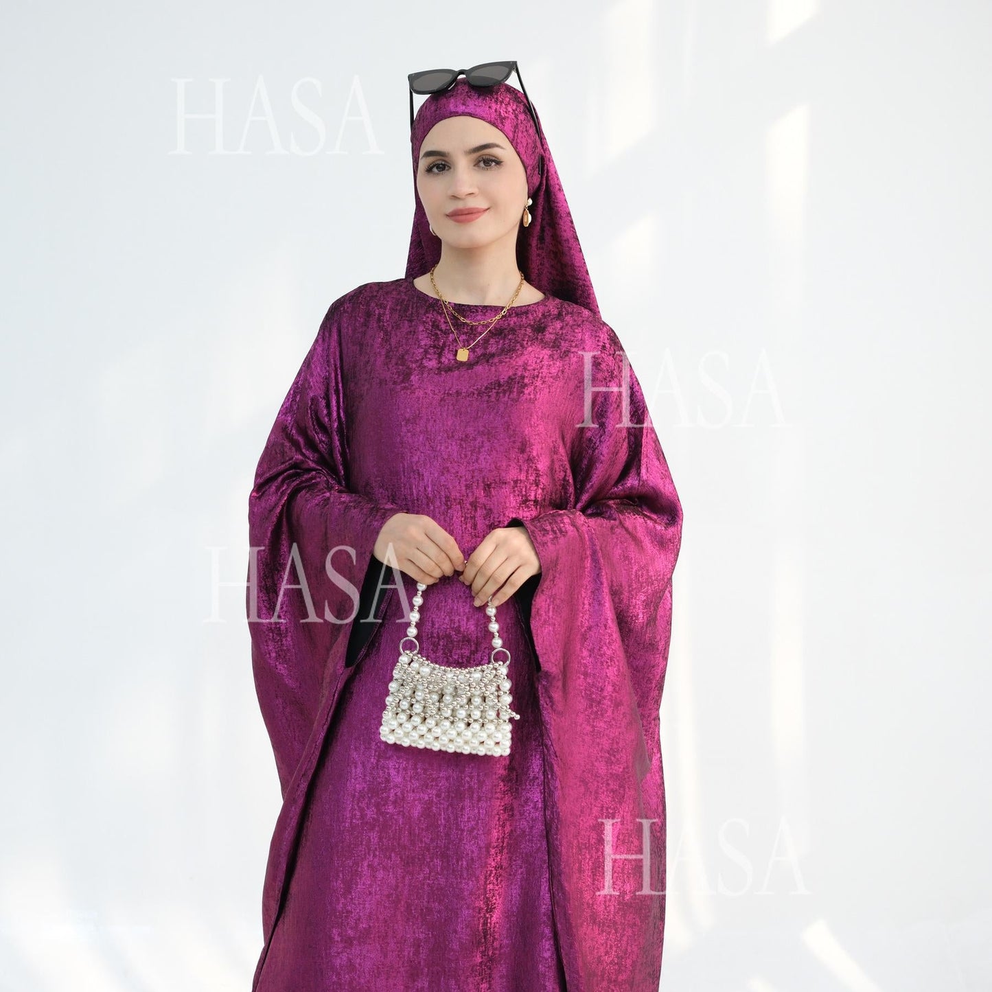HA5879 Light-sensing Two-piece Dress | with Headscarf Design, The Overall Matching Is More Worry-free