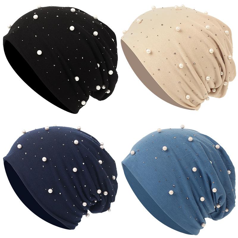 HAYA HA1092 Pearl Hot Diamond Pullover Cap