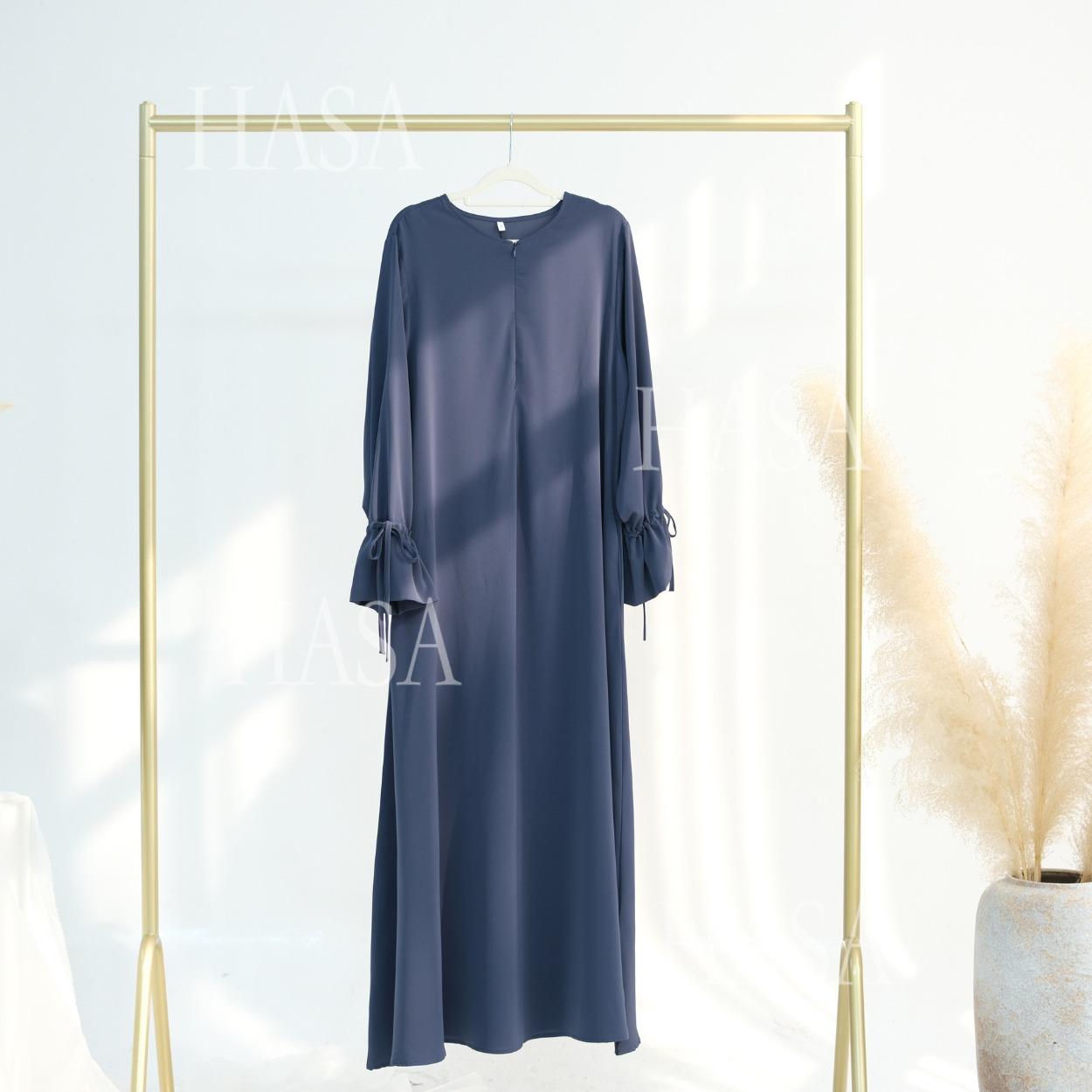 HA5861 Solid Color Sleeve Robe (without Headscarf), Elegant Temperament Instantly abaya girl