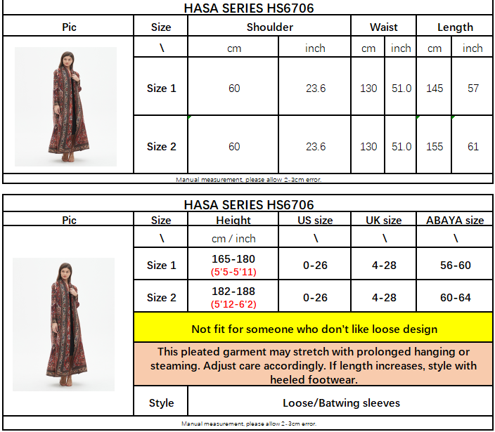 HS6706 Bohemian Elegance , Vibrant Red Printed Abaya