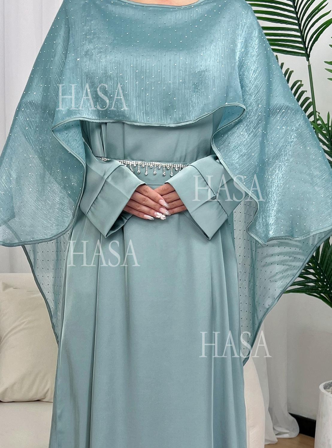 HASA's Series HA6573 Abaya Elegant Cape-style Long Dress
