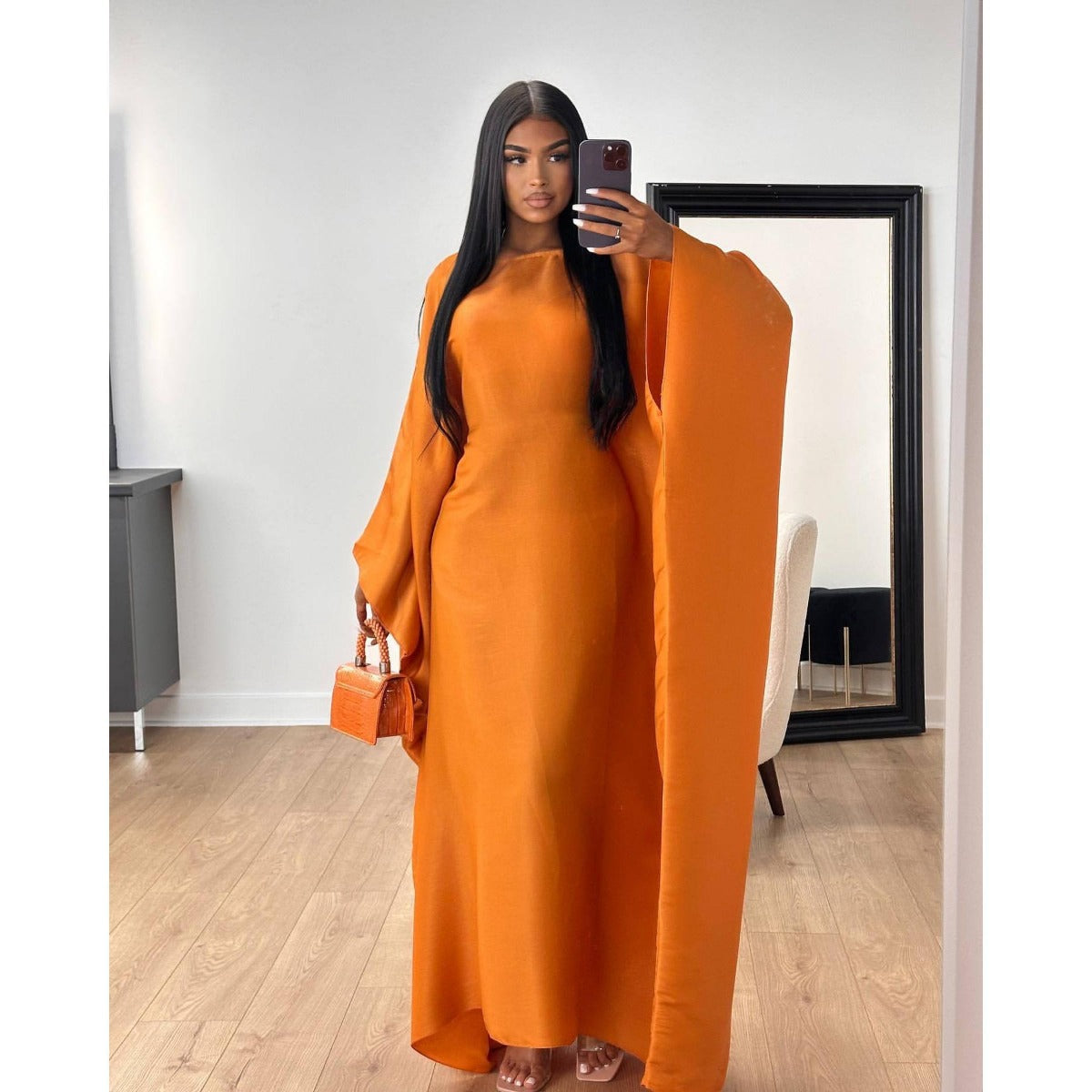 HA1348 Elegant Kaftan in Gold Cotton – 20 Vibrant Colors Available