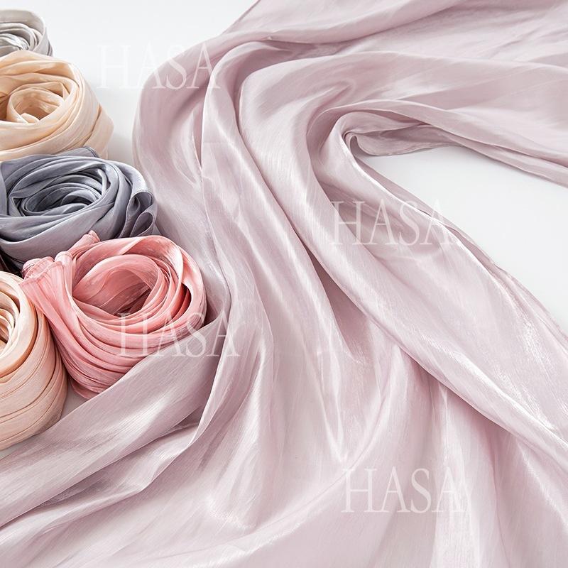 HA6479 A Simple Silk Scarf with A Mellow Color and A Light and Drapey Design